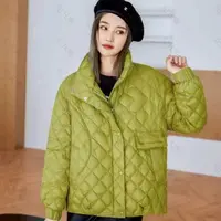 纪凡姬/82207-【反季特惠】秋冬新款轻薄百搭菱形格羽绒服外套