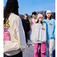 【冯七七】2025春季新款设计款皇冠小人卫衣