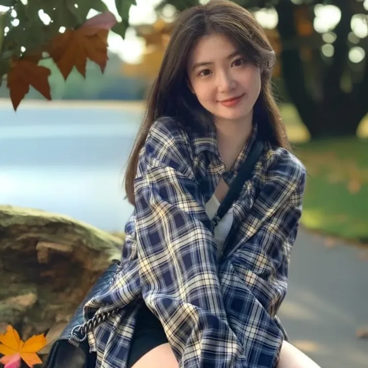 哥弟阿玛施正2025新款百搭慵懒风复古宽松秋季格子衬衫外套女上衣