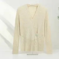 春秋款爱心领一粒扣羊毛针织衫1407