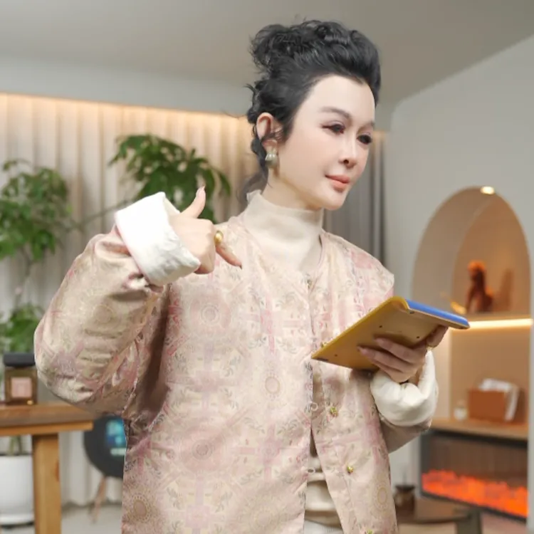 【两面穿】95白鹅绒轻奢国风提花气质圆领鹅绒服JN5046