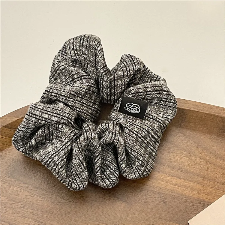 新款法式优雅气质大肠发圈复古经典格纹褶皱发绳韩版网红发饰女