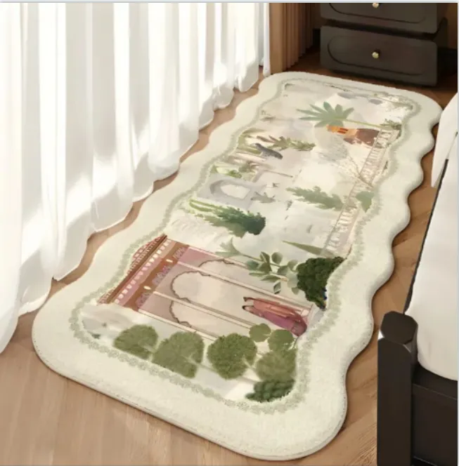 法式复古南洋风仿羊绒床边毯卧室地毯房间飘窗毯新款柔软亲肤