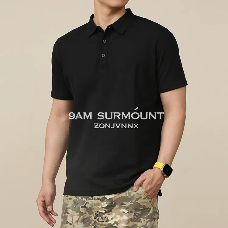 ZONJVNNsorona+凉感Polo衫抗皱珠地棉休闲翻领美式短袖透气百搭