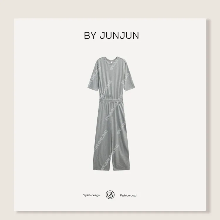 ByJunjun【连体婴】弹力棉薄T料连体裤