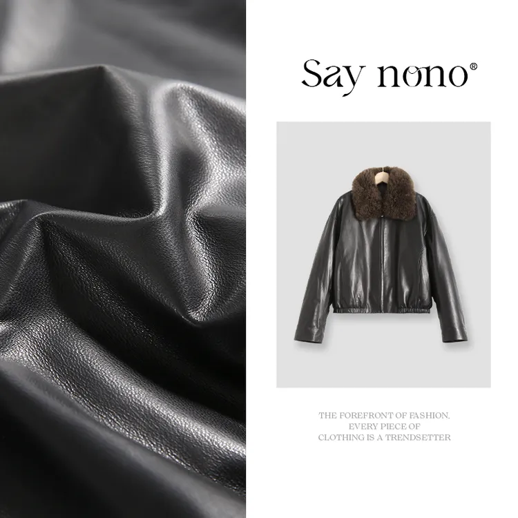懒猫nono│Saynono 无涂轻蜡绵羊皮真皮外套/LQ25353