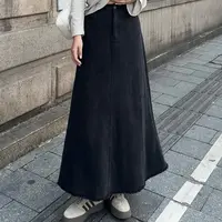 盈盈&南岛风大码高腰a字半身裙长款胖mm显瘦高腰韩版牛仔裙ZYY747
