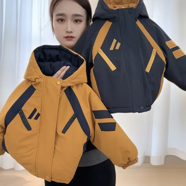 男童新款加绒加厚外套2025中小童派克服时尚保暖冬款连帽棉衣外套