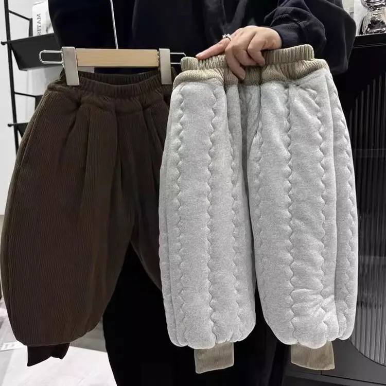 宝宝棉裤男童冬季加厚儿童裤子秋冬款小童休闲裤冬装男孩外穿长裤