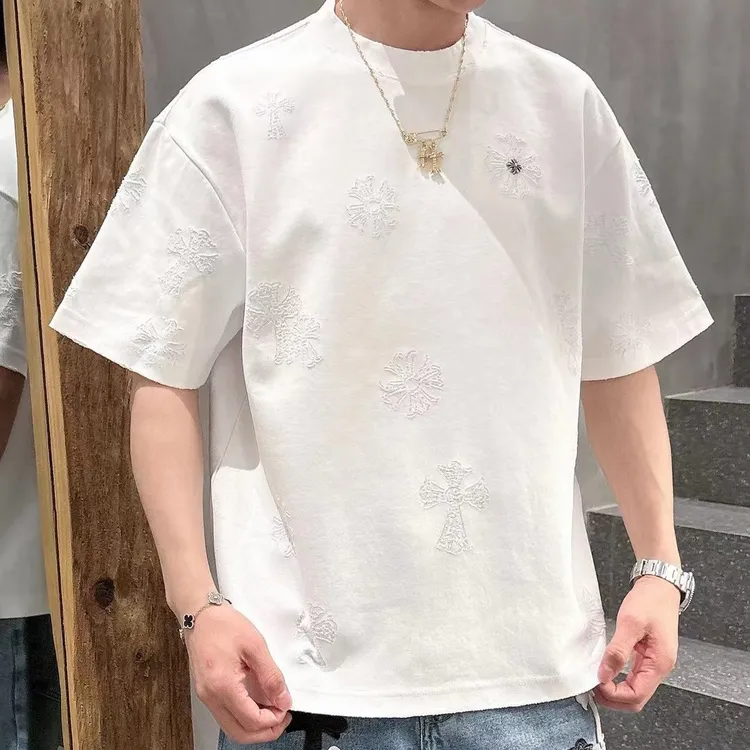 夏季新品高奢潮牌男士短袖T恤高级时尚休闲圆领半袖宽松百搭1088