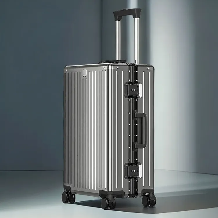 漫旅者金属全铝镁合金刹车静音万向轮行李箱20男女商务登机箱托运