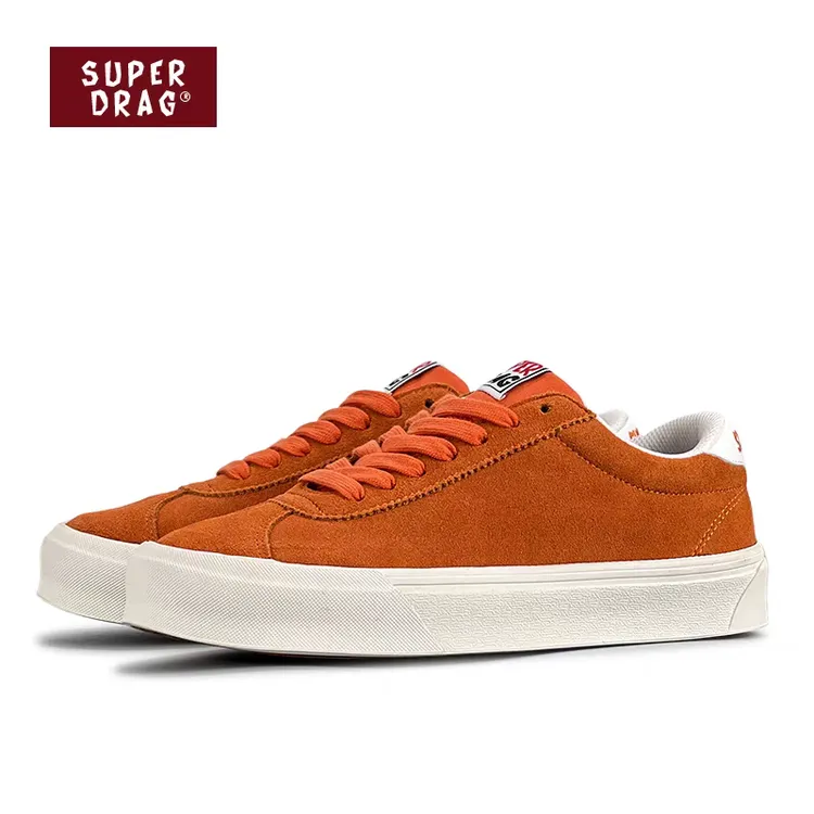 超拽SUPER DRAG街头复古脏橘潮流休闲滑板鞋校园百搭男女低帮帆布