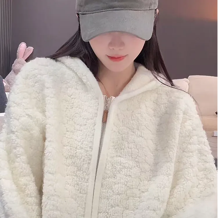 【元气软妹】韩系毛巾绣连帽宽松针织开衫外套SC0195HH