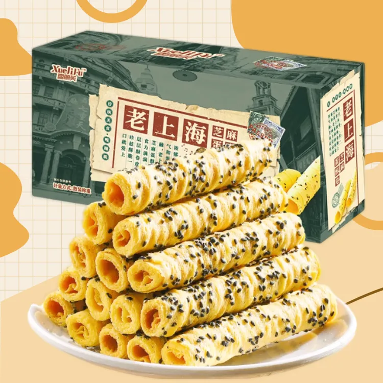 休闲零食饭后户外踏青路边摊芝麻蛋酥卷推荐解馋老式手工鸡蛋卷