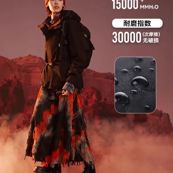 拓路者朱雀防水秋冬防风冲锋衣连帽户外登山情侣男女皆宜腋下拉链