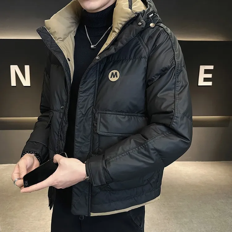 WEBUNSAPET维比萨玻冬季新款连帽羽绒服男士韩版潮流潮牌加厚外套