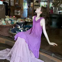 2025新款【葡萄奶昔】定制染色了20天感清凉一夏紫葡萄设计感套装女