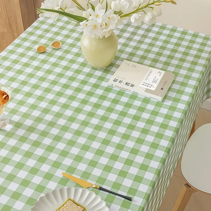 小清新格子桌布防水防油免洗ins风餐桌布2025新款简约pvc茶几台布