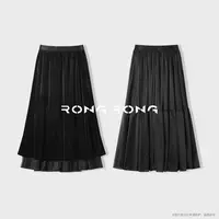 溶溶【星夜舞曲】RONGRONG 丝绒网纱层次感优雅风双面穿半身裙751