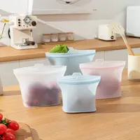 【三个装】1500ml硅胶食品保鲜袋  厨房多功能密封水果蔬菜硅胶袋