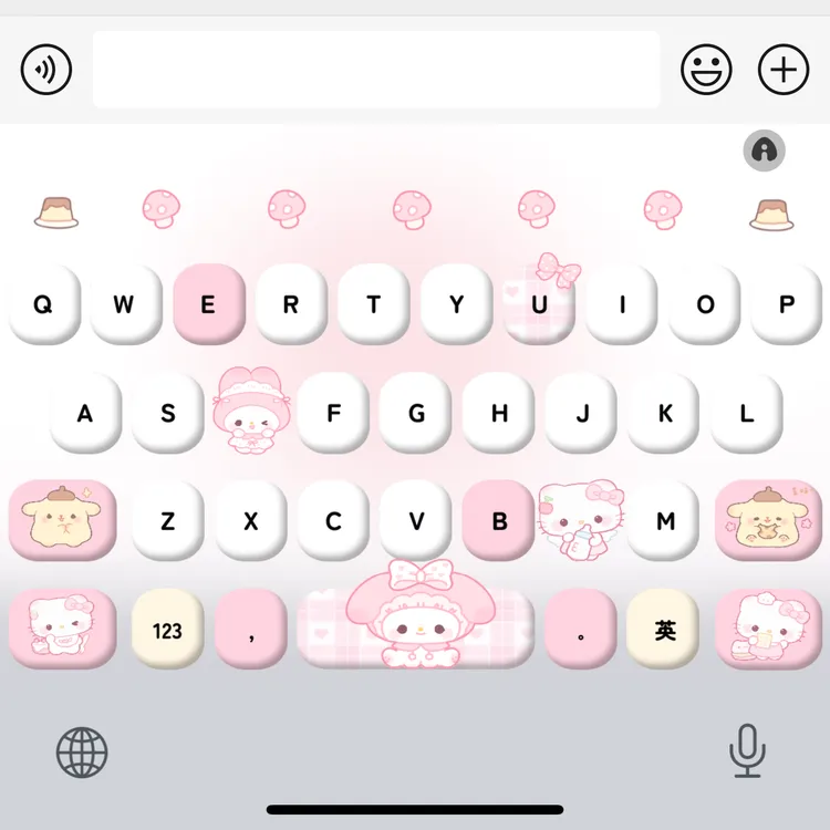 可爱三丽鸥/ios苹果安卓百度输入法皮肤键盘白肚皮双系统双色