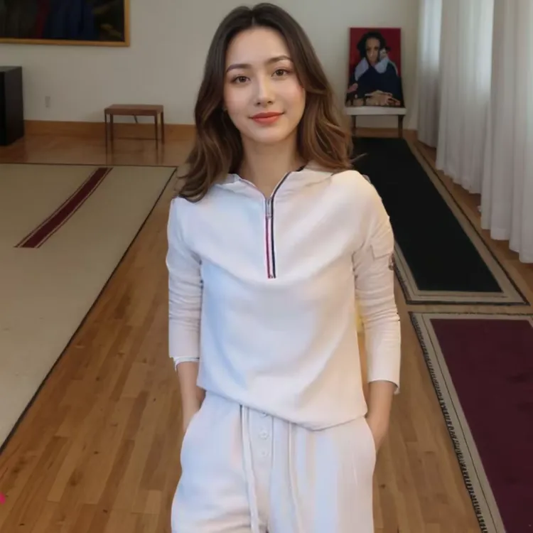 2025秋冬新款韩系百搭显瘦织带立领+连帽帽衫上衣