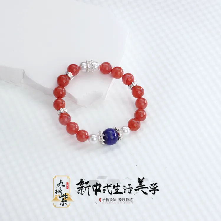 天然保山南红手串高瓷红润色泽饱满女款小众礼物手链(D002)