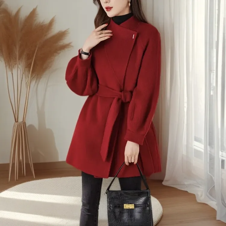 (现货)2025法式气质100羊毛简约女秋冬新小个子高级百搭大衣短款