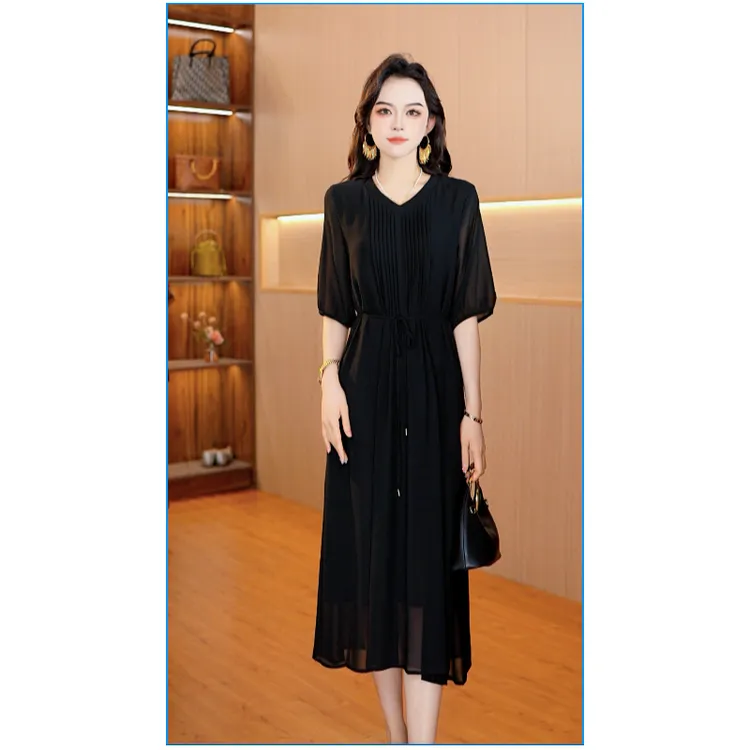 7990-3【黑天鹅】新款女士连衣裙