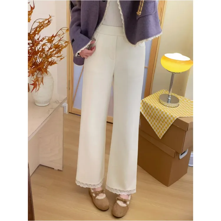 冬季加绒 窄版直筒休闲裤女小个子版型保暖九分裤