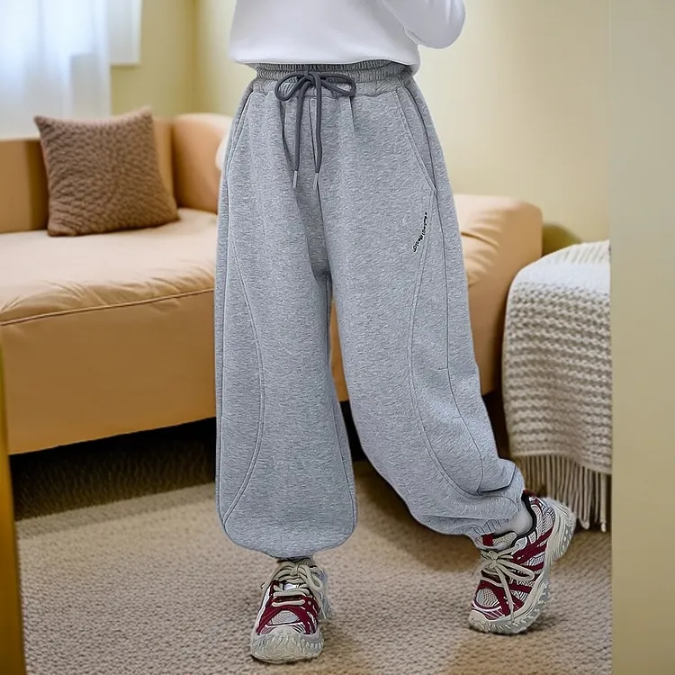 女童裤子春秋款2025新款爆款运动裤女童裤子春秋裤宽松休闲裤童装