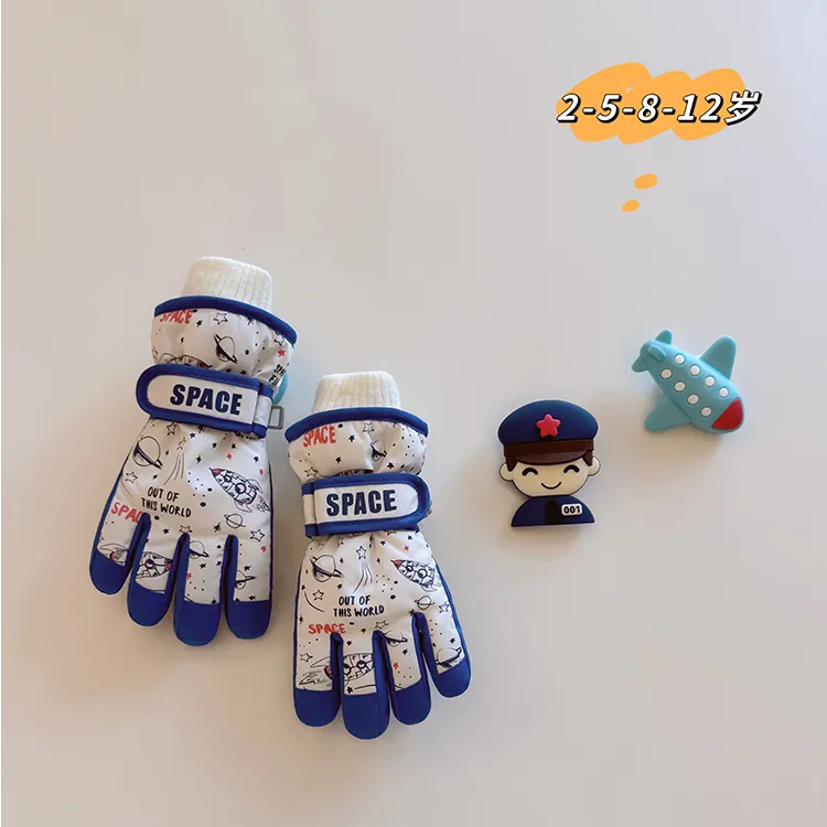 儿童滑雪手套男孩女宝冬季玩雪骑行防寒风加厚防滑防泼水保暖手套