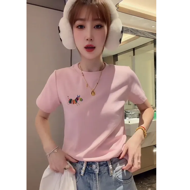 韩版极简风穿搭上衣女2026早春新款爆款减龄显瘦小马短袖T恤打底