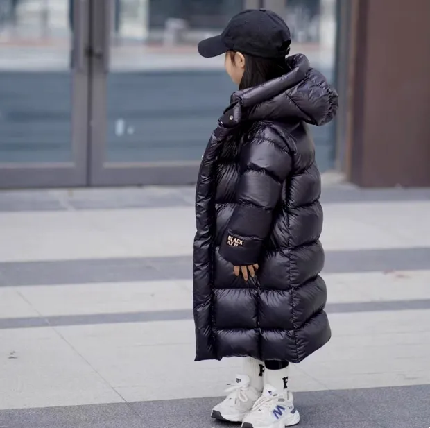儿童羽绒服免洗2025新款男童女童宝宝中长款加厚黑金羽绒服儿童