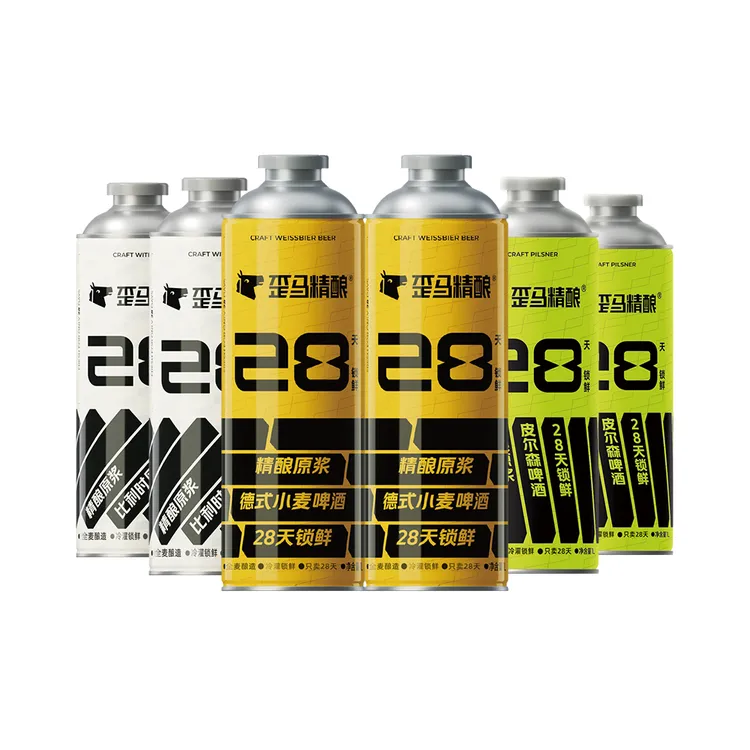 【28天鲜啤6升】原浆德式小麦/比利时小麦/皮尔森1L*6瓶