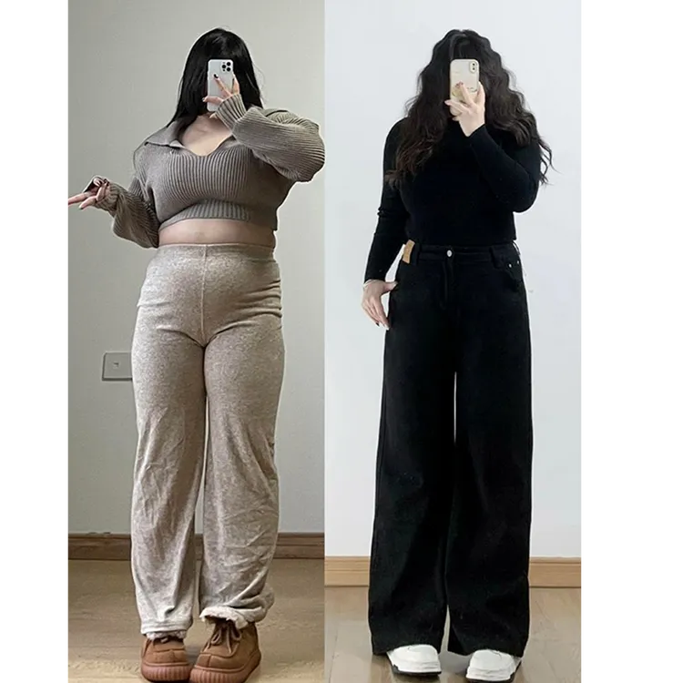 300斤特大码女装宽松直筒牛仔裤女秋季胖mm黑色显瘦阔腿裤子女裤