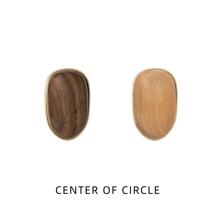 铜合金木质耳饰 COC圆心-圆融系列-铜合金木质耳钉-松果耳钉