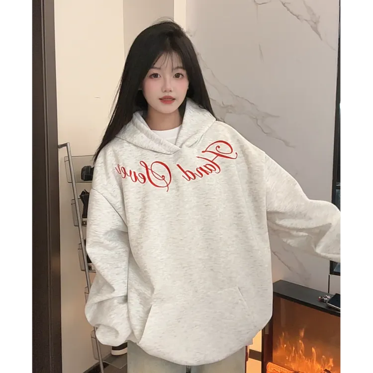 HandSeven秋季美式复古刺绣oversize男女款连帽卫衣休闲春秋百搭