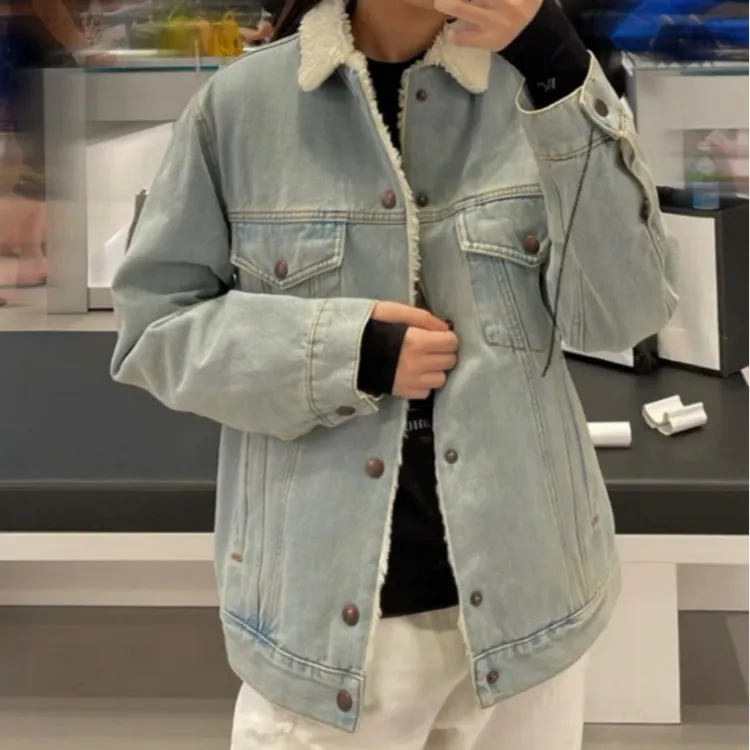 99新 Balenciaga/巴黎世家 汤/P235704257/ 牛仔加绒外套 40