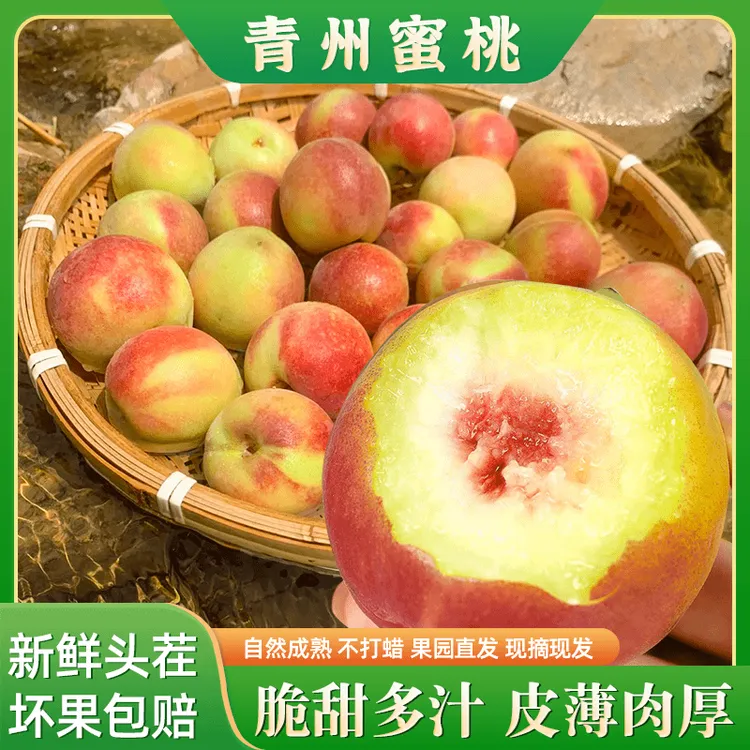 山东青州蜜桃新鲜应季水果雪蜜桃脆甜多汁现摘现发精选2.5斤起