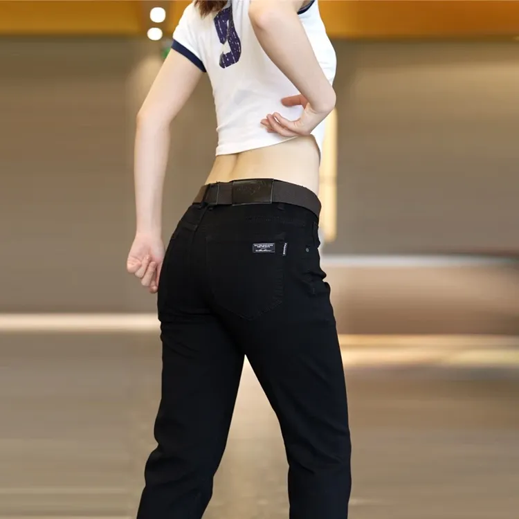 爆款黑色男款韩版弹力修身百搭显瘦新款男神裤休闲男裤
