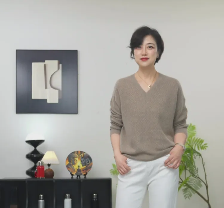 【U.M】北平之秋100%羊绒V领针织羊绒衫