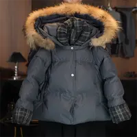 【森叔专属】2025款儿童韩版时尚双倍充绒加厚连帽白鸭绒羽绒服