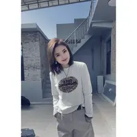 艳艳精选~~显瘦豹纹印花柔软百搭T恤