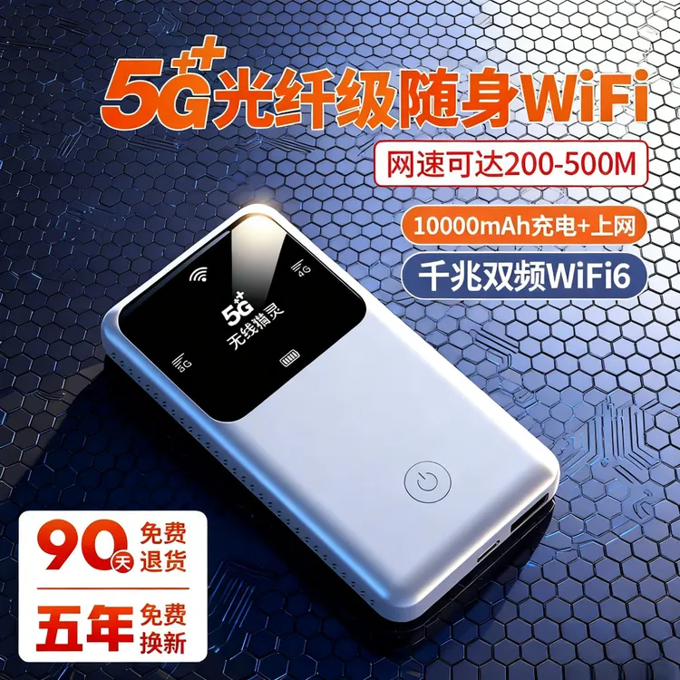 【5G千兆双频】无线猫灵真5G随身无线移动路由器千兆热点快充充电宝商品图
