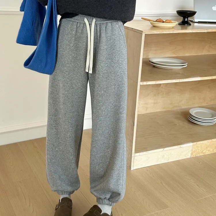 【2561-ks】加厚款女士休闲裤保暖百搭舒适松紧腰束脚口