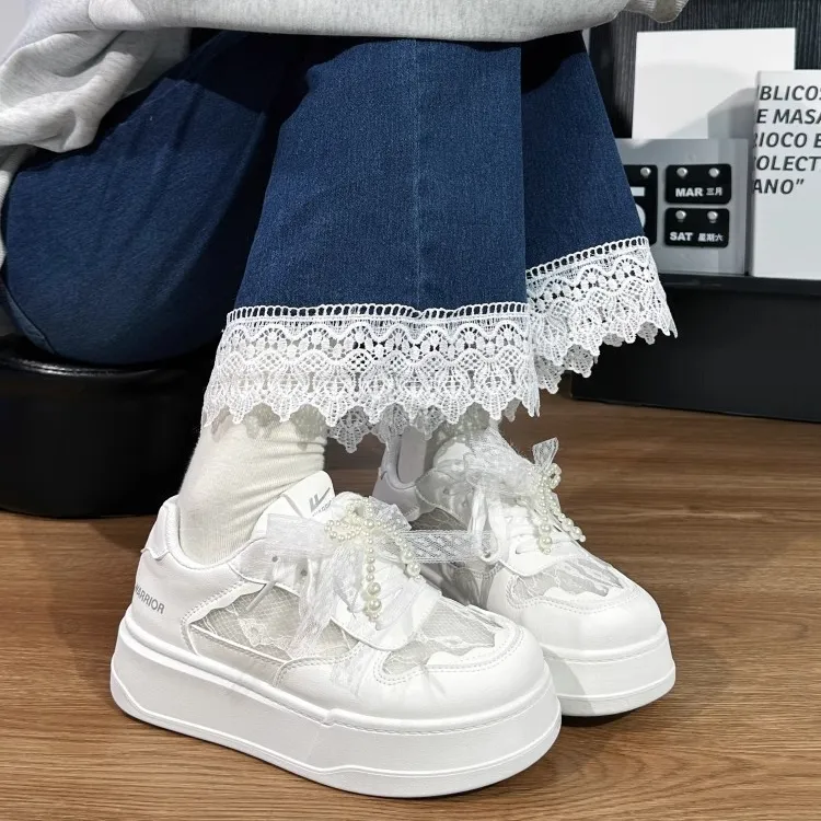 回力爆款小白鞋女配裙子2025年夏季新款百搭学生透气网面厚底板鞋