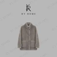 【容雨RYHOME】100绵羊毛＋颗粒圈圈毛宽松中长款外套243W1916