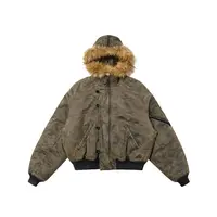 AvinMade/水洗暗纹迷彩廓形N-2B bomber飞行员夹克棉服