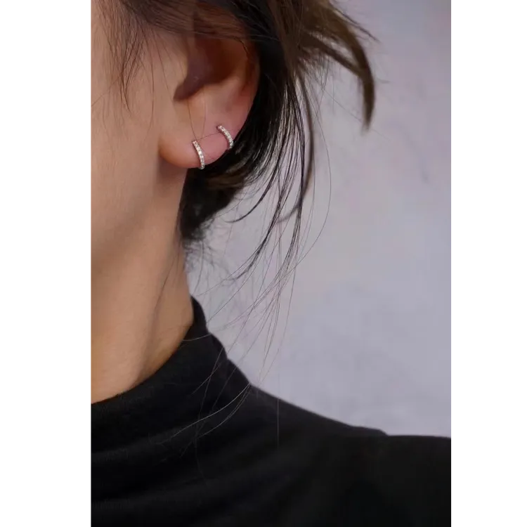 18K金真钻直排耳扣 优雅 简约百搭直排风华 送妈妈送女友送闺蜜